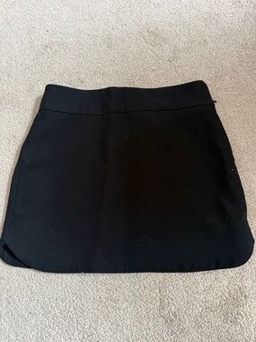 Zara Black Mini Skirt with Subtle Curve Hem